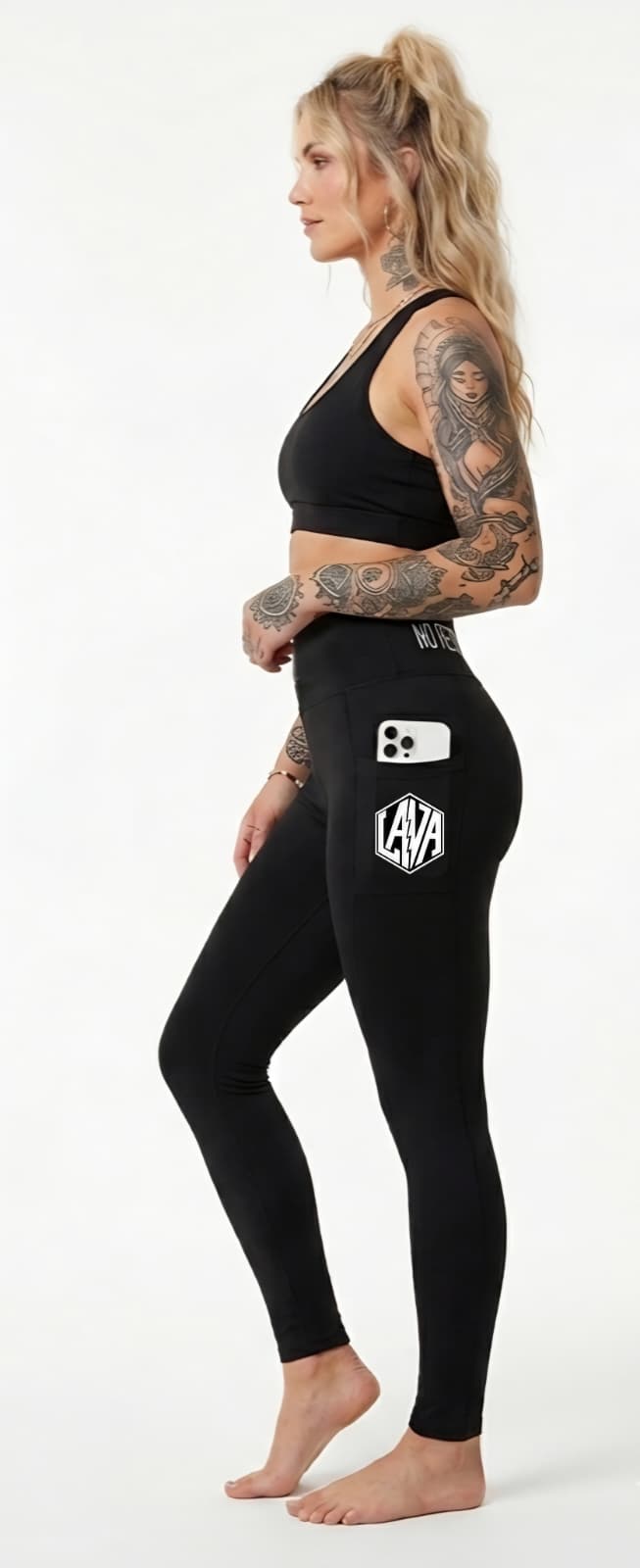 High-Waist Leggings – Schwarz